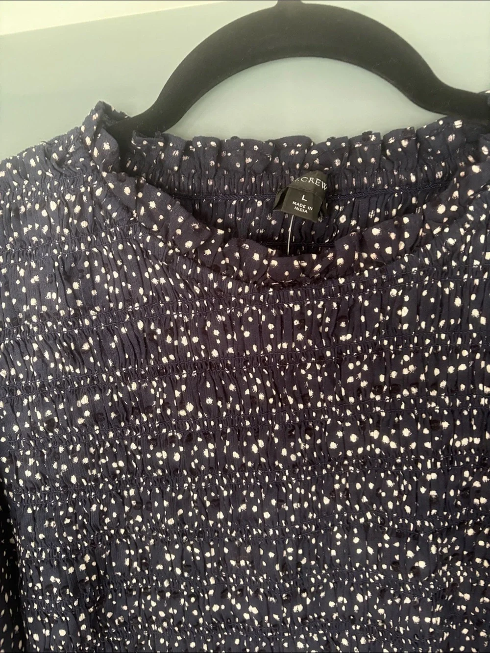 J. Crew Navy Blue Polka Dot Short Sleeve Blouse NWT